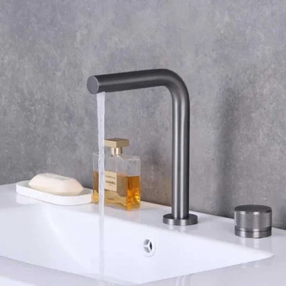 Fontana Vezelay Rotary Controlled Single Handle Deck Mounted Gunmetal Gray Faucet