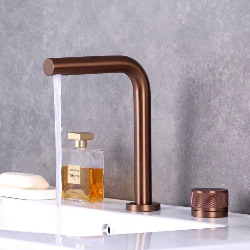 Fontana Vezelay Rotary Controlled Single Handle Deck Mounted Rose Red Faucet