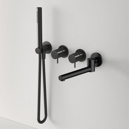 Fontana Vilaflor Dual Handle Matte Black Wall Mounted Bathtub Faucet