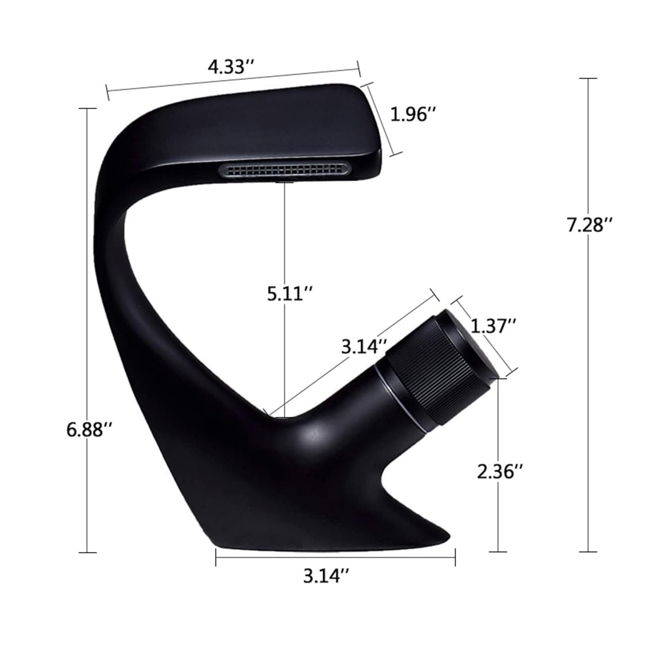 Fontana Vivo Hot And Cold Single Knurling Handle Deck Mounted Matte Black Washbasin Faucet