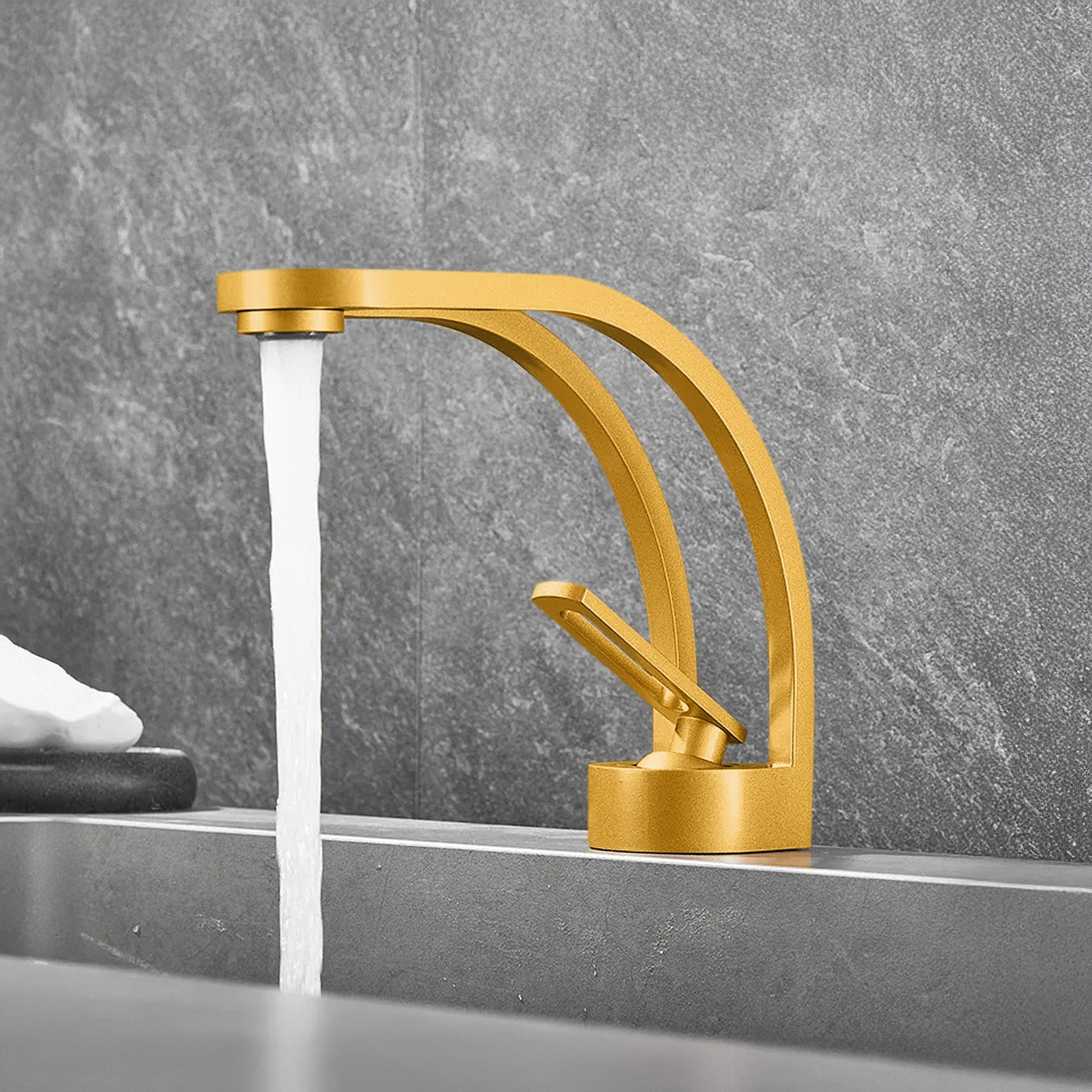 Fontana Zollino Voguish 1.5 GPM Single Handle Deck Mounted Gold Sink Faucet