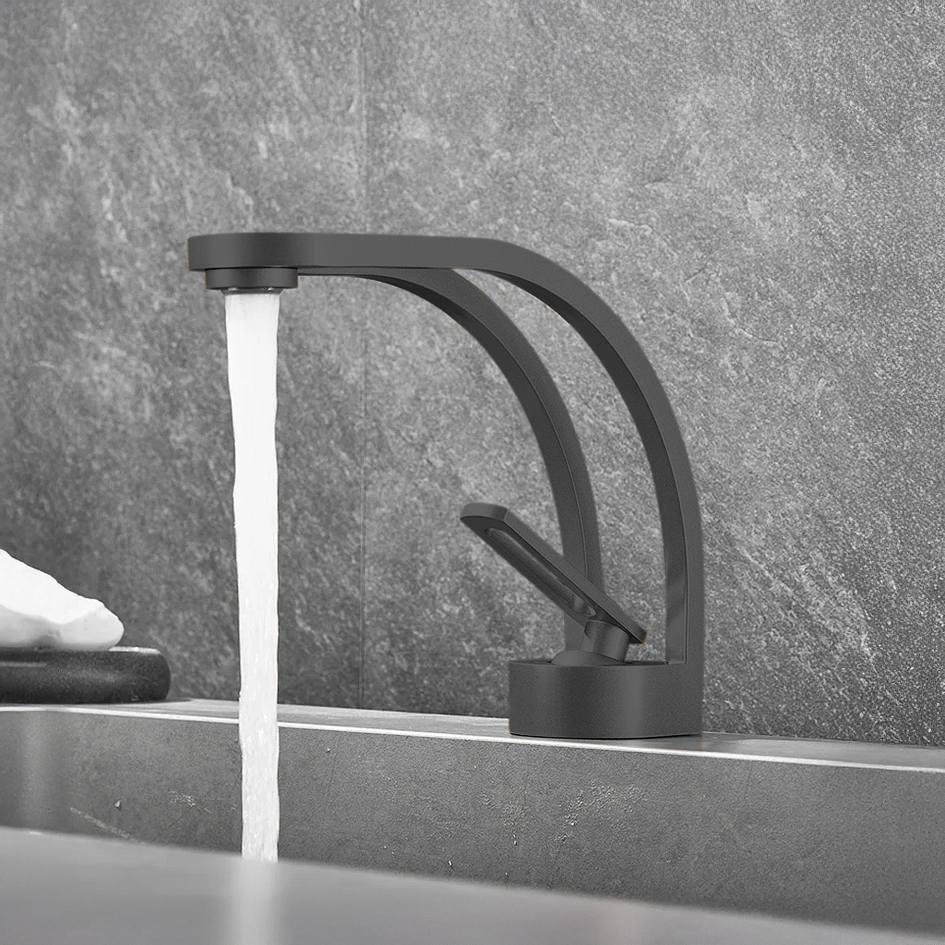 Fontana Zollino Voguish 1.5 GPM Single Handle Deck Mounted Matte Black Sink Faucet