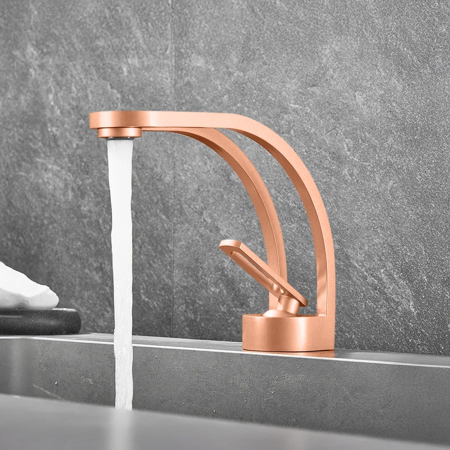 Fontana Zollino Voguish 1.5 GPM Single Handle Deck Mounted Rose Gold Sink Faucet
