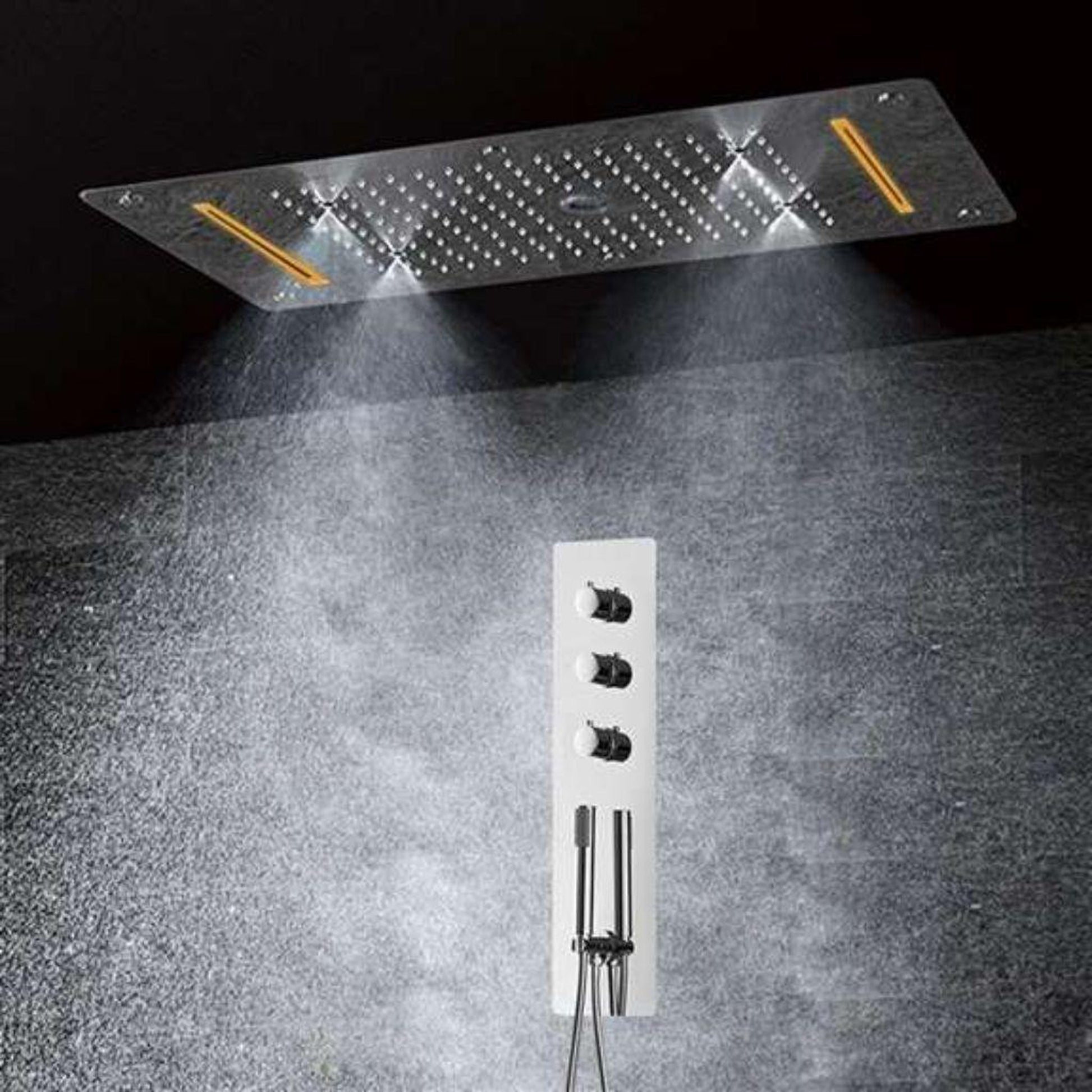 FontanaShowers Agra Creative Luxury Chrome Thermostatic Multi-Function Recessed Complete Shower Head System