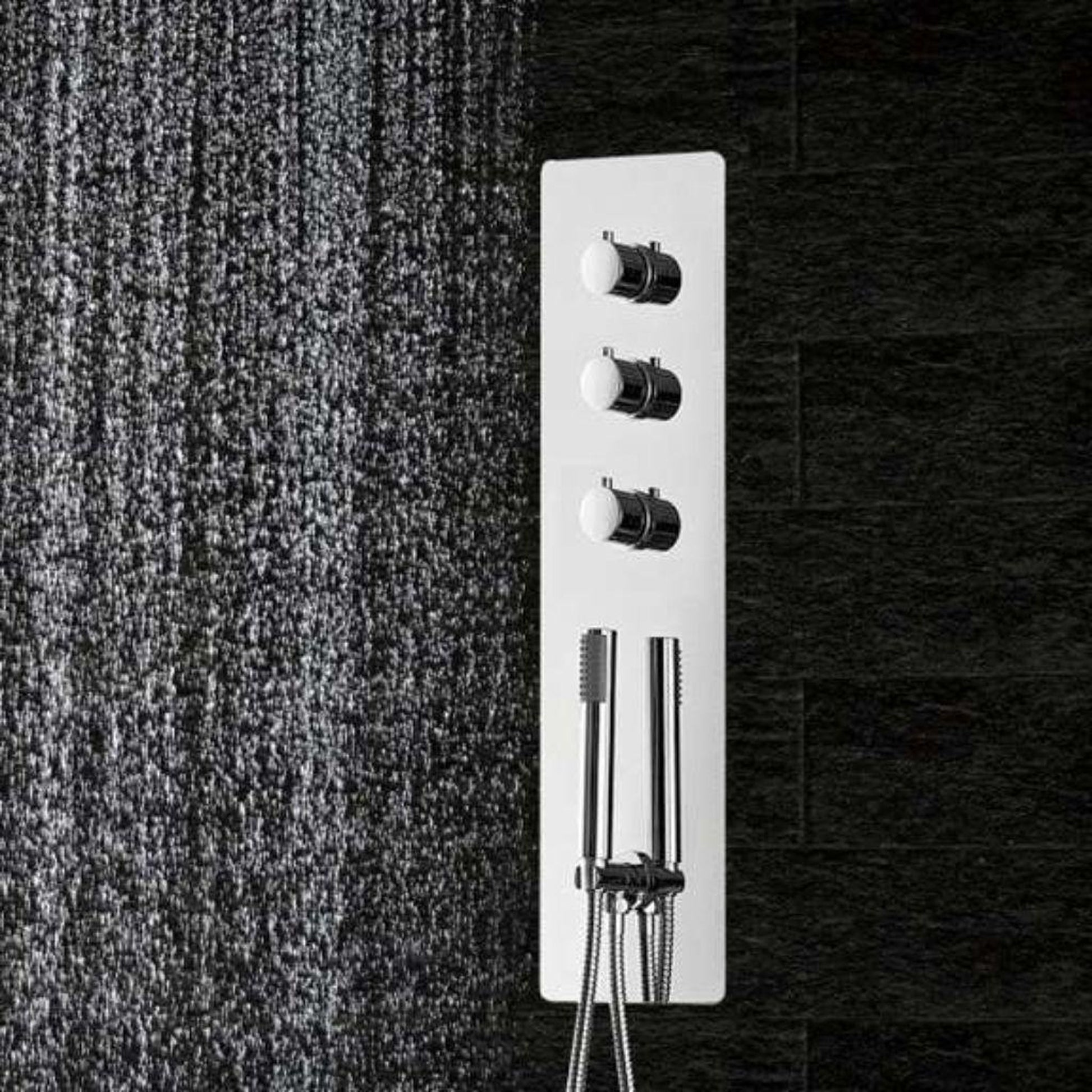 FontanaShowers Agra Creative Luxury Chrome Thermostatic Multi-Function Recessed Complete Shower Head System
