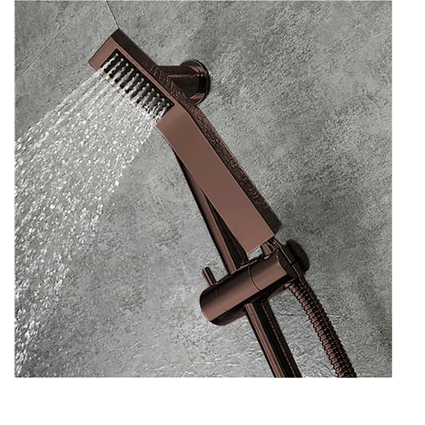 FontanaShowers Creative Luxury Light Oil Rubbed Bronze Rectangular Ceiling Mounted Rainfall Shower System With Bravat LED Touch Control and Hand Shower