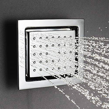 FontanaShowers Milan Creative Luxury 10" Chrome Square Wall-Mounted LED Rainfall Shower System With 6-Jet Stainless Steel Massage Sprays and Hand Shower