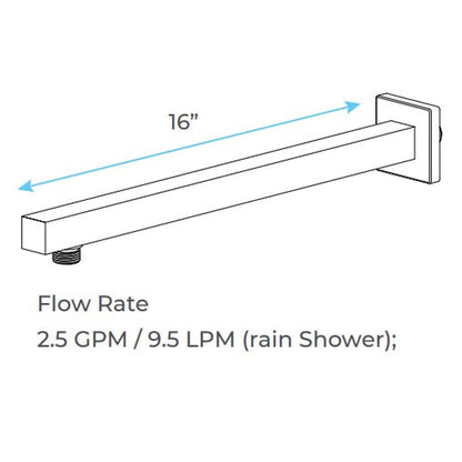 FontanaShowers Milan Creative Luxury 10" Chrome Square Wall-Mounted LED Rainfall Shower System With 6-Jet Stainless Steel Massage Sprays and Hand Shower