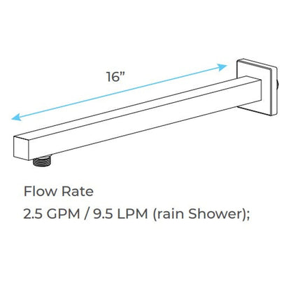 FontanaShowers Milan Creative Luxury 12" Chrome Square Wall-Mounted LED Rainfall Shower System With 6-Jet Stainless Steel Massage Sprays and Hand Shower