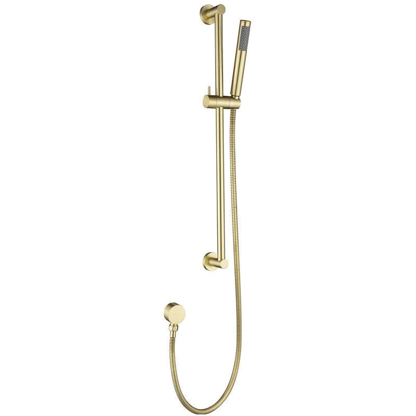 FontanaShowers Verona Creative Luxury 20" Brushed Gold Square Ceiling Mounted Thermostatic Button Mixer Rainfall Shower System With 6-Jet Body Sprays and Hand Shower