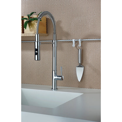 Fortis 43555S0BN Marcus Brushed Nickel Culinary Single Handle Pull-Down Kitchen Faucet