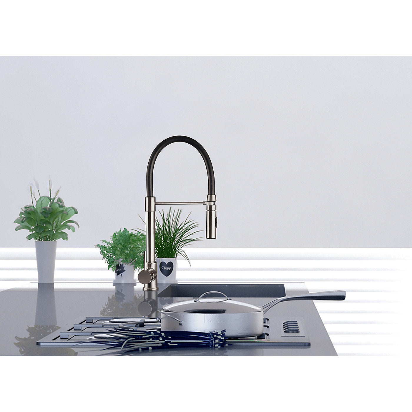 Fortis 7855500BN Scipio Brushed Nickel Culinary Single Handle Pull-Down Kitchen Faucet