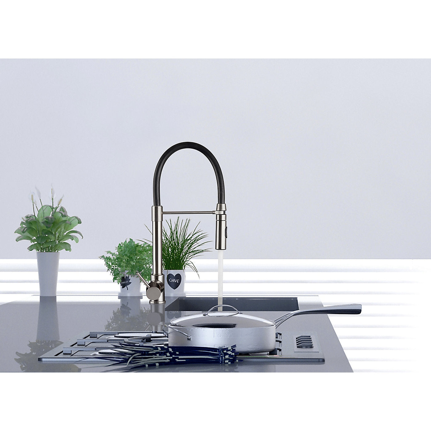 Fortis 7855500BN Scipio Brushed Nickel Culinary Single Handle Pull-Down Kitchen Faucet