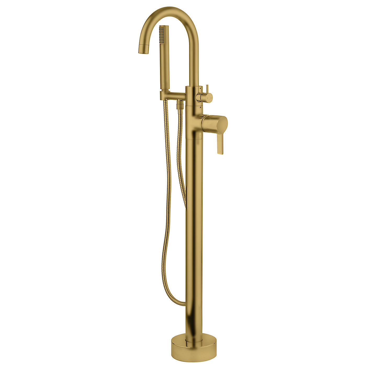 Fortis 921360CBG Brera Brushed Gold Solid Brass Single-Handle Floor-Mounted Tub Faucet With Shower Handle