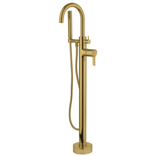 Fortis 921360CBG Brera Brushed Gold Solid Brass Single-Handle Floor-Mounted Tub Faucet With Shower Handle