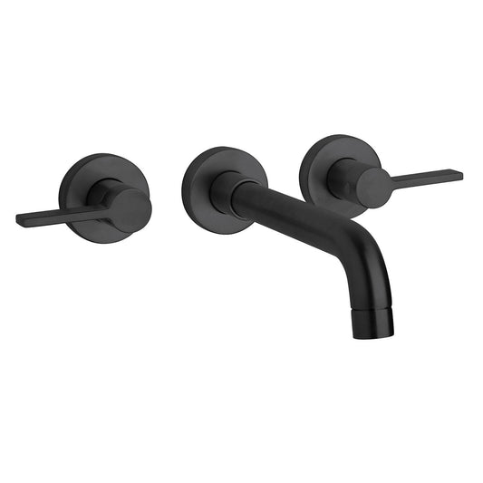 Fortis 922070CMB Brera Matte Black Two-Handle 8" Wall-Mount Bathroom Sink Faucet