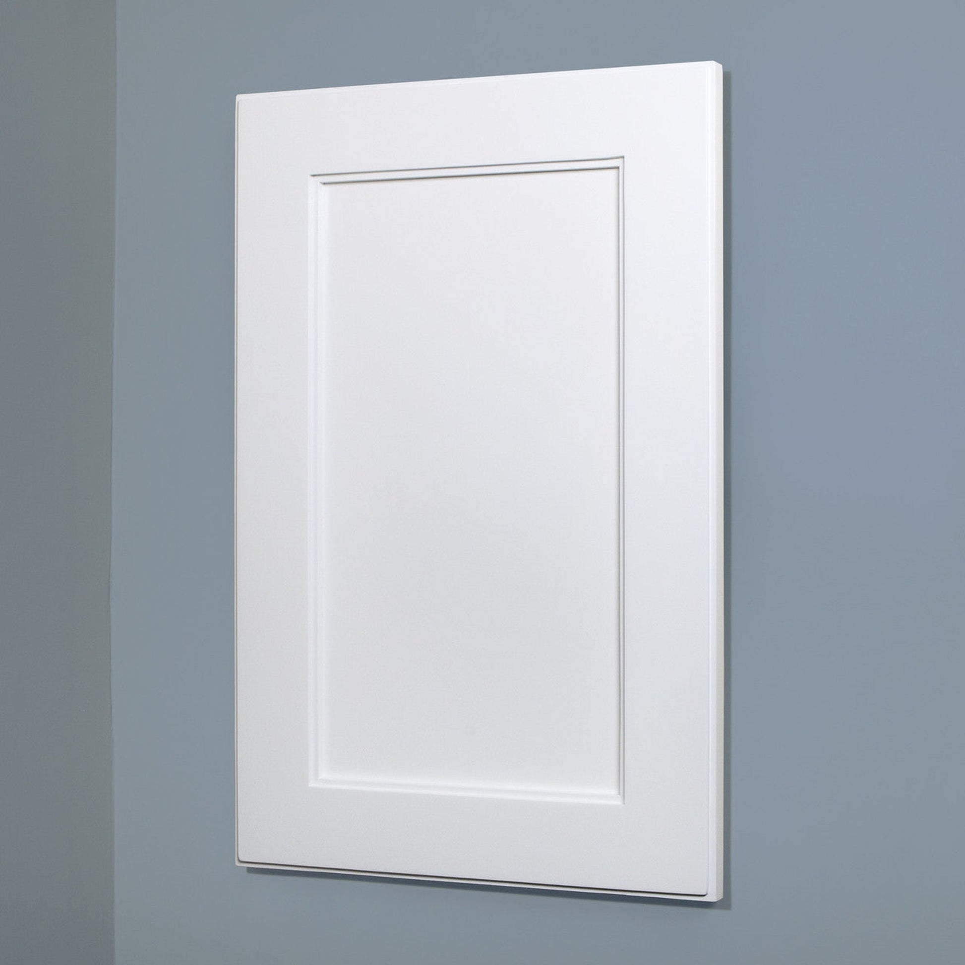 Fox Hollow Furnishings 101W5-CW 14" x 24" White Shaker Style White Interior Special 3" Depth Recessed Medicine Cabinet