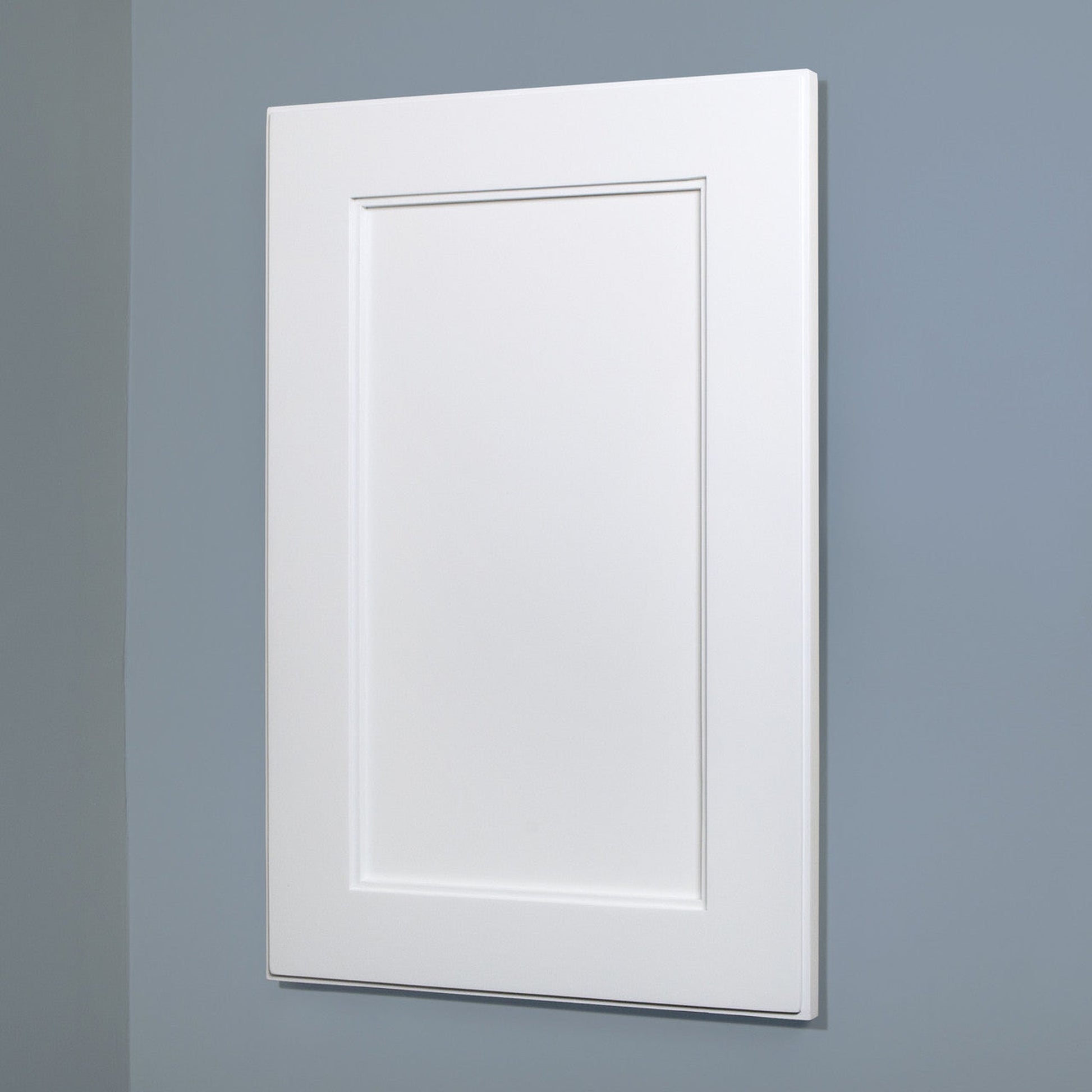 Fox Hollow Furnishings 101W5-CW 14" x 24" White Shaker Style White Interior Standard 4" Depth Recessed Medicine Cabinet