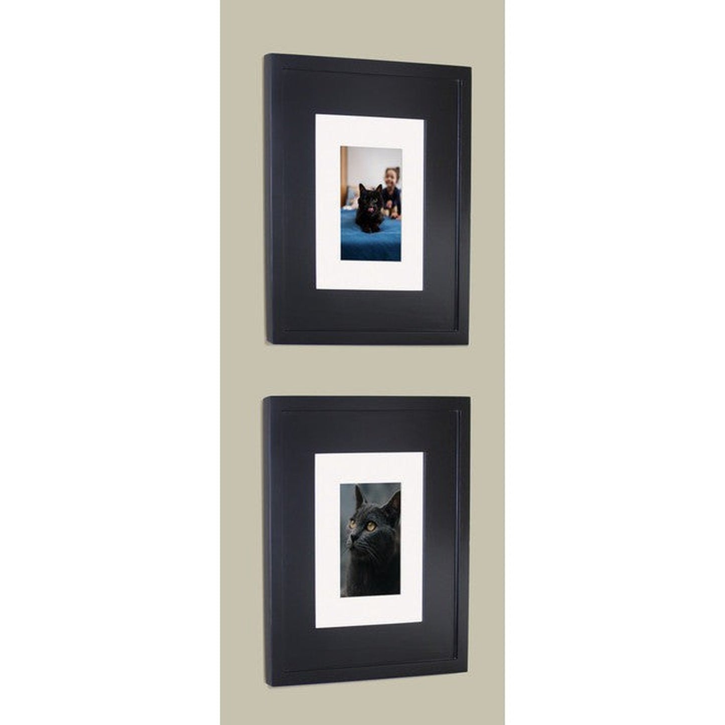 Fox Hollow Furnishings 11" x 14" Black Compact Portrait Special 3" Depth Recessed Picture Frame Medicine Cabinet