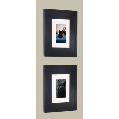 Fox Hollow Furnishings 11" x 14" Black Compact Portrait Special 3" Depth Recessed Picture Frame Medicine Cabinet With Mirror