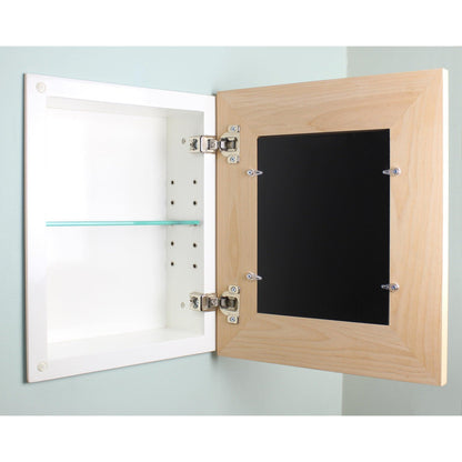 Fox Hollow Furnishings 11" x 14" Unfinished Flat Compact Portrait Special 3" Depth Recessed Picture Frame Medicine Cabinet