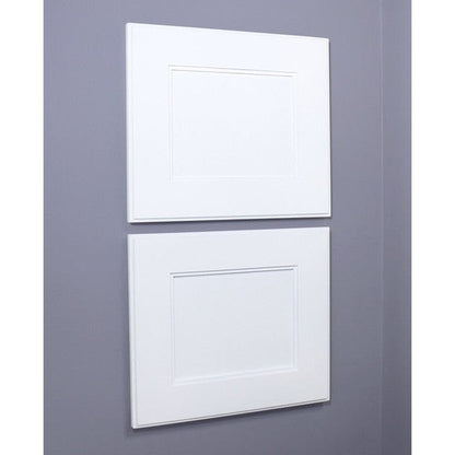 Fox Hollow Furnishings 11" x 14" White Compact Landscape Shaker Style Special 3" Depth Recessed Medicine Cabinet With Mirror