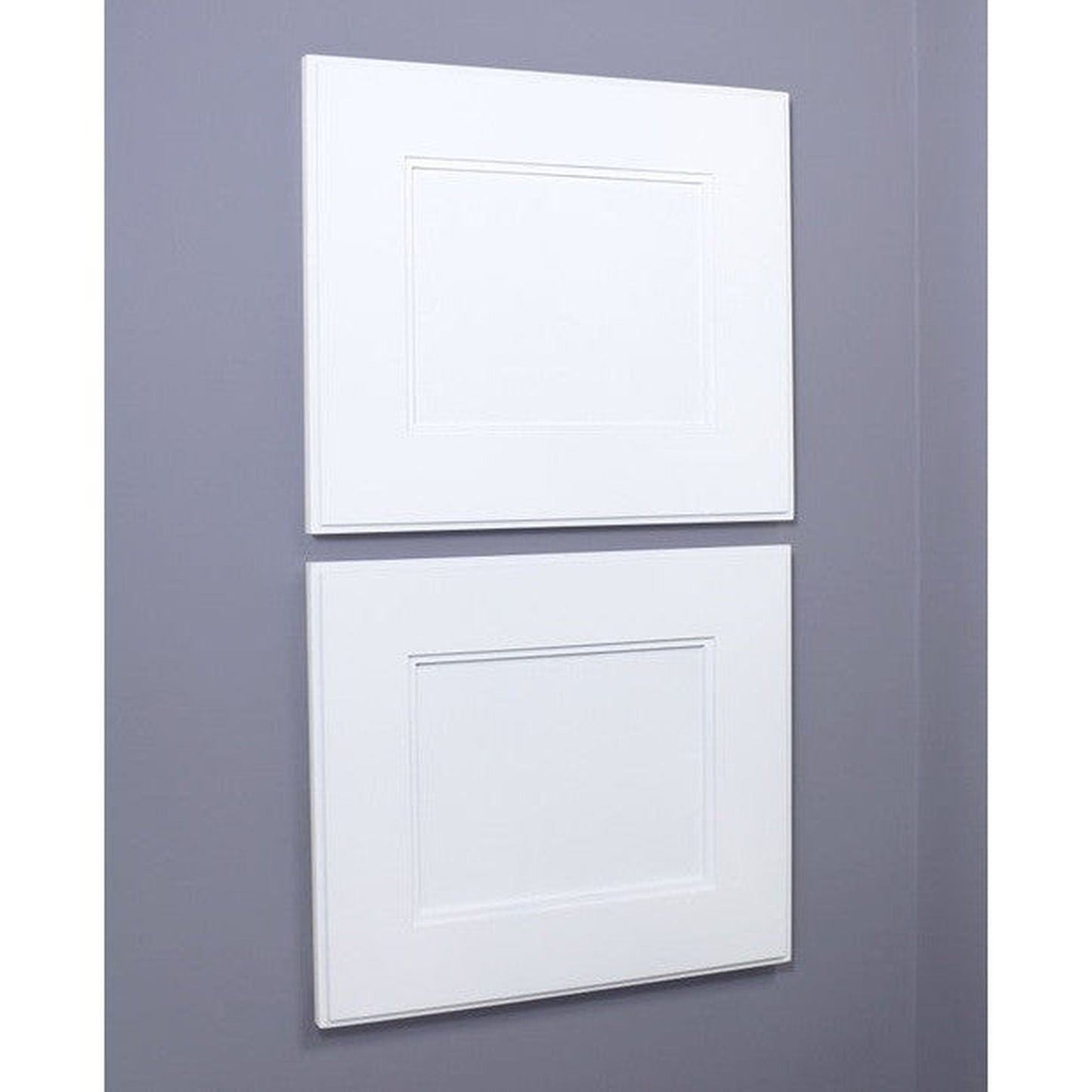 Fox Hollow Furnishings 11" x 14" White Compact Landscape Shaker Style Special 3" Depth Recessed Medicine Cabinet