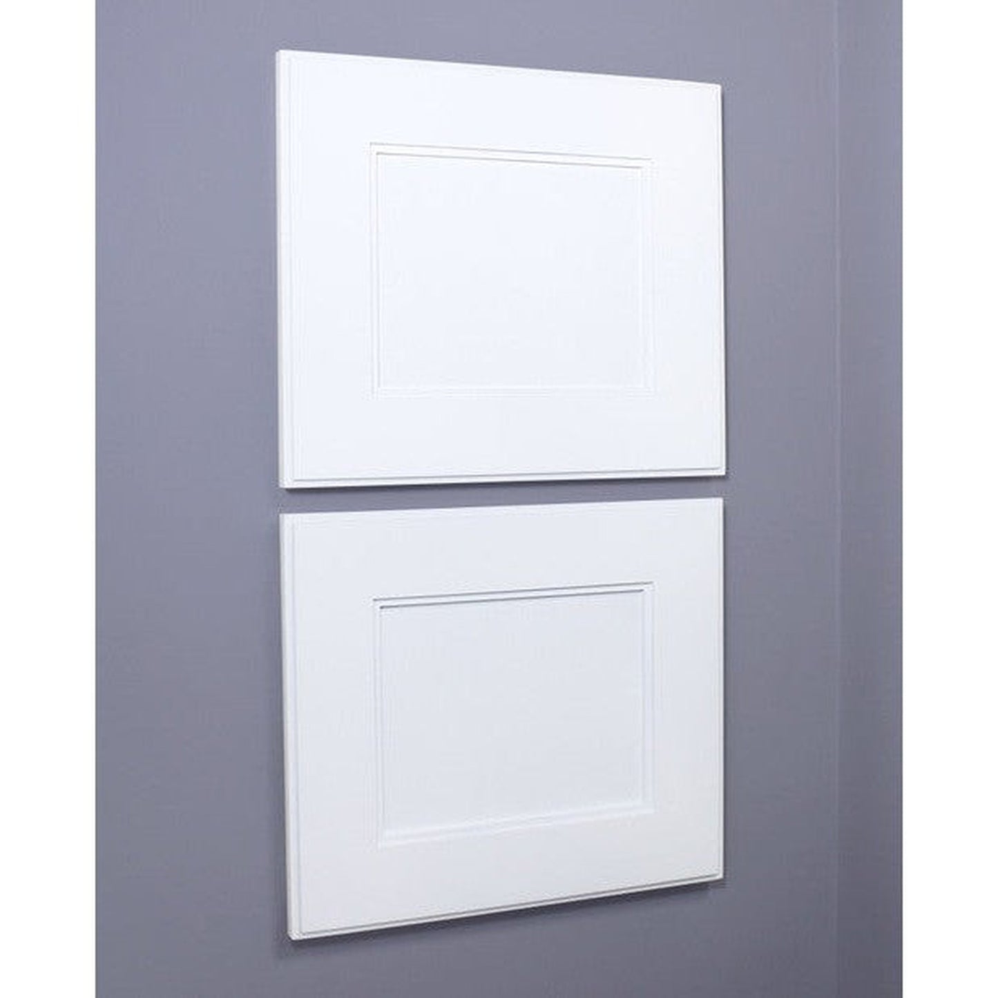 Fox Hollow Furnishings 11" x 14" White Compact Landscape Shaker Style Standard 4" Depth Recessed Medicine Cabinet With Mirror