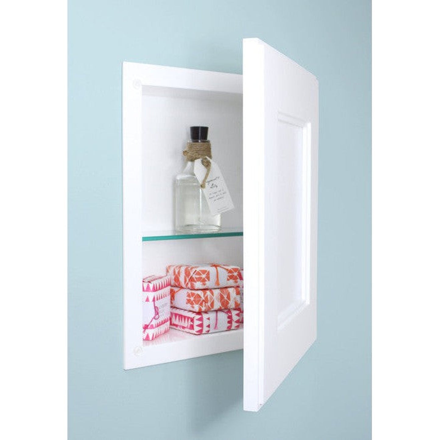 Fox Hollow Furnishings 11" x 14" White Compact Portrait Shaker Style Special 3" Depth Recessed Medicine Cabinet