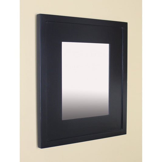 Fox Hollow Furnishings 11" x 14"Black Portrait Special 3" Depth Mirrored Medicine Cabinet