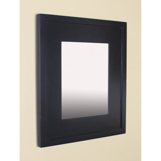 Fox Hollow Furnishings 11" x 14"Black Portrait Standard 4" Depth Mirrored Medicine Cabinet