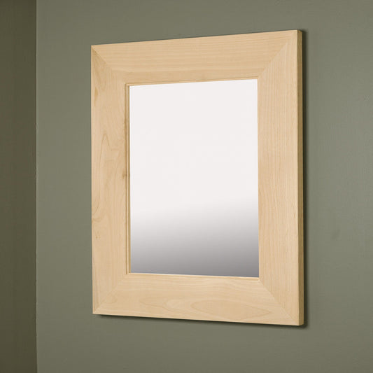 Fox Hollow Furnishings 13" x 16" Unfinished Flat Edge Special 3" Depth Mirrored Medicine Cabinet