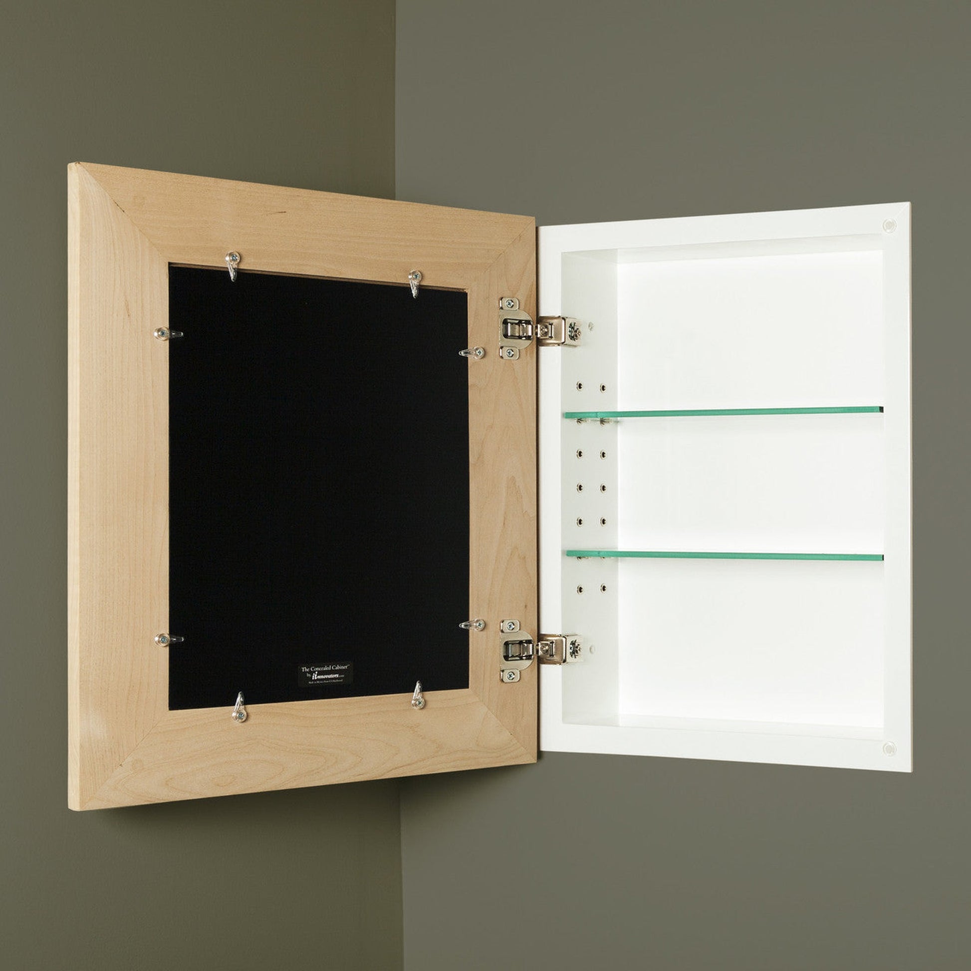 Fox Hollow Furnishings 13" x 16" Unfinished Flat Edge Standard 4" Depth Mirrored Medicine Cabinet