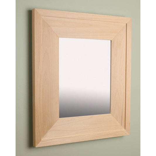 Fox Hollow Furnishings 14" x 11" Unfinished Portrait Raised Edge Special 3" Depth Mirrored Medicine Cabinet