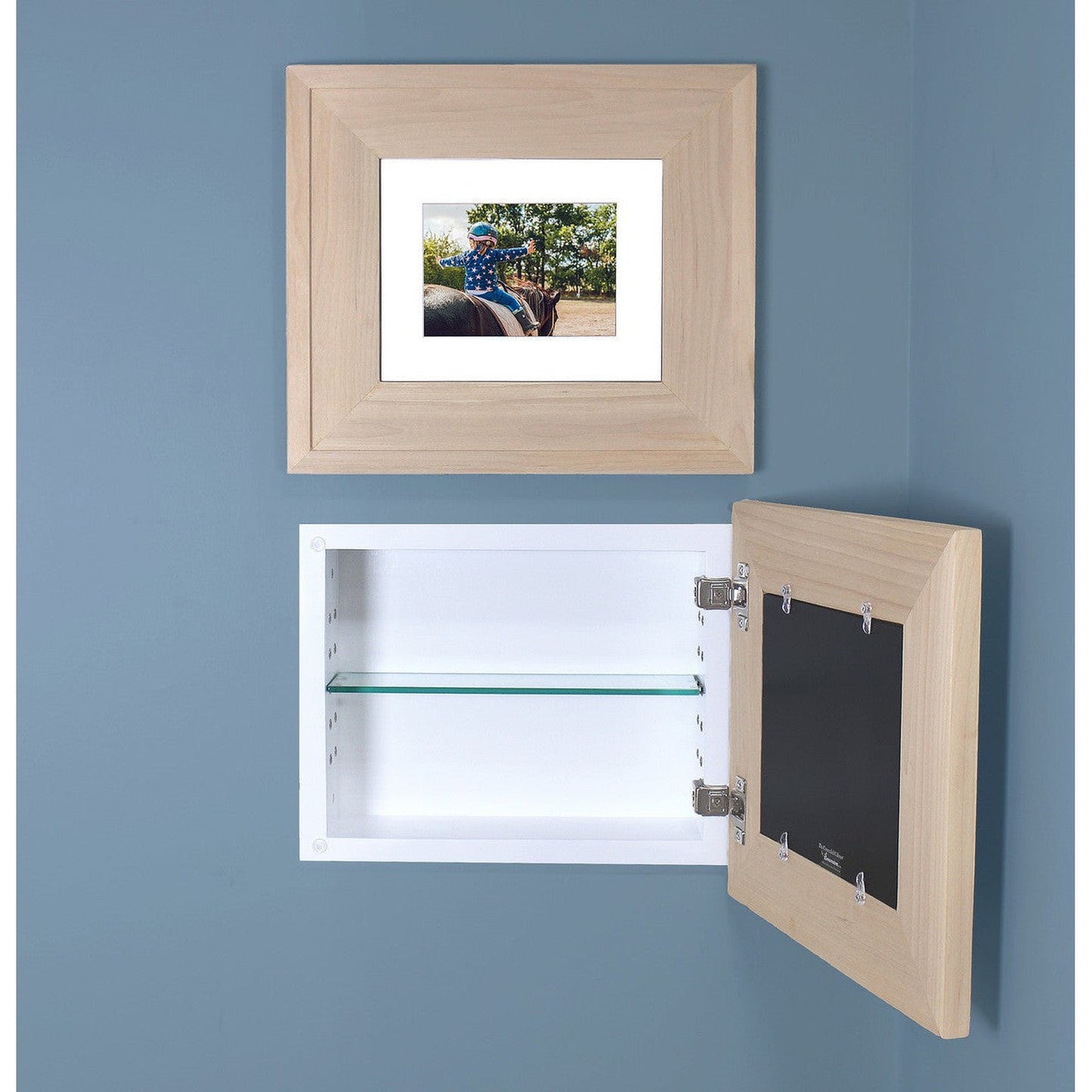 Fox Hollow Furnishings 14" x 11" Unfinished Raised Edge Compact Landscape Special 3" Depth Recessed Picture Frame Medicine Cabinet