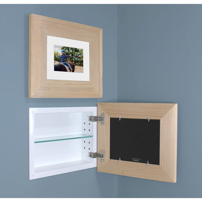 Fox Hollow Furnishings 14" x 11" Unfinished Raised Edge Compact Landscape Special 3" Depth Recessed Picture Frame Medicine Cabinet