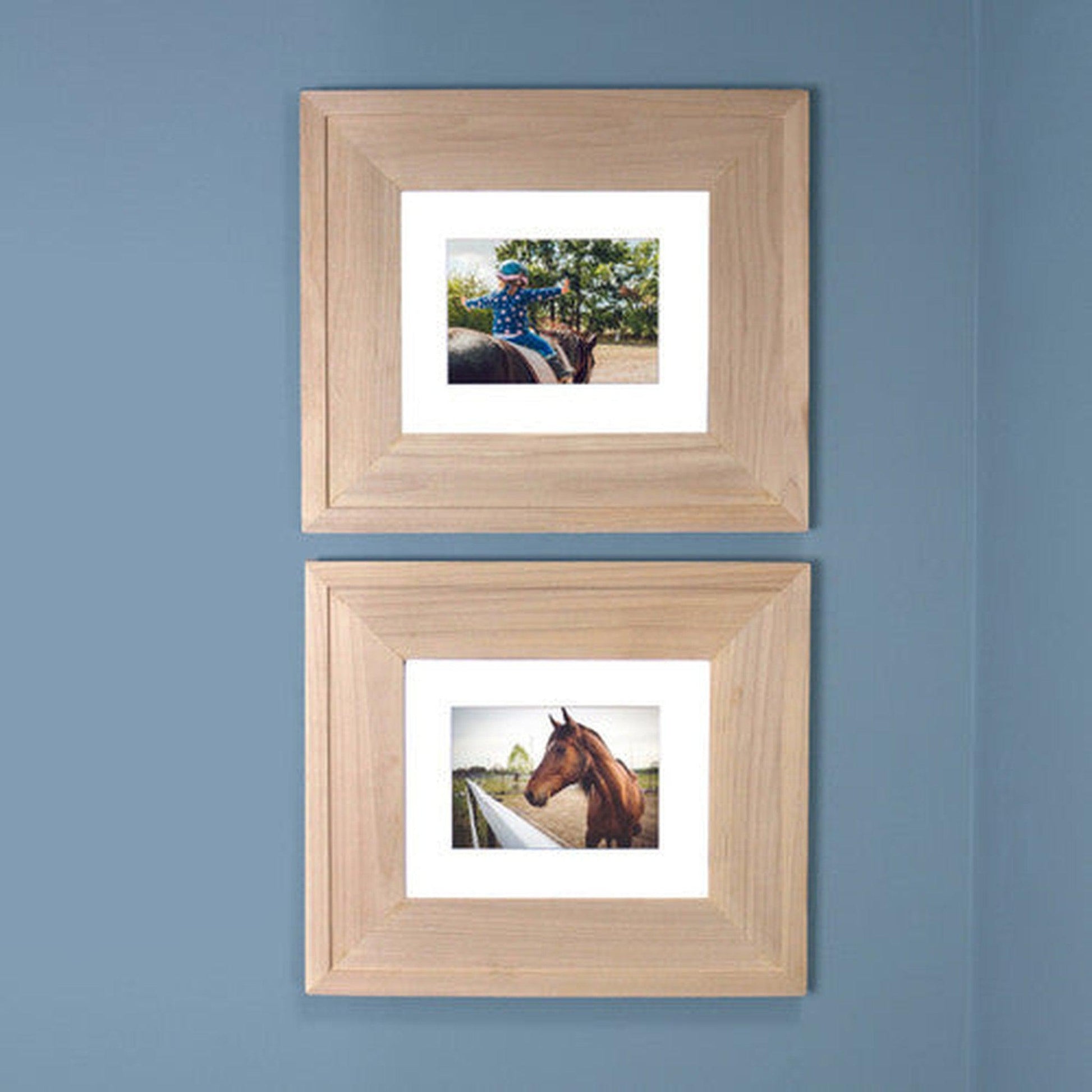 Fox Hollow Furnishings 14" x 11" Unfinished Raised Edge Compact Landscape Standard 4" Depth Recessed Picture Frame Medicine Cabinet
