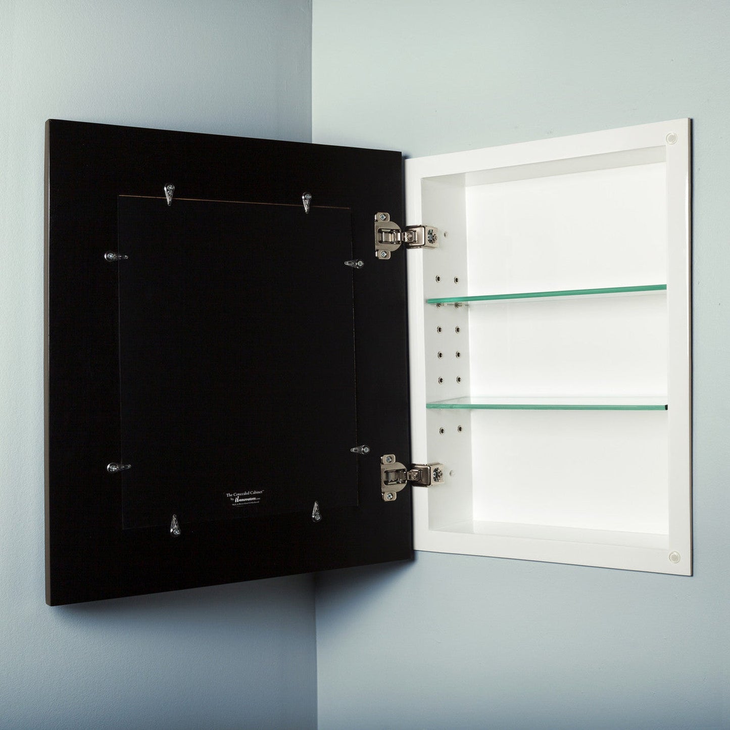 Fox Hollow Furnishings 14" x 16" Black Regular Standard 3.75" Depth Recessed Picture Frame Medicine Cabinet