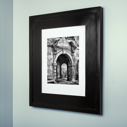Fox Hollow Furnishings 14" x 16" Black Regular Standard 3.75" Depth Recessed Picture Frame Medicine Cabinet With Mirror