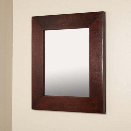 Fox Hollow Furnishings 14" x 16" Espresso Regular Recessed Picture Frame Medicine Cabinet With Mirror and Ivory Matting