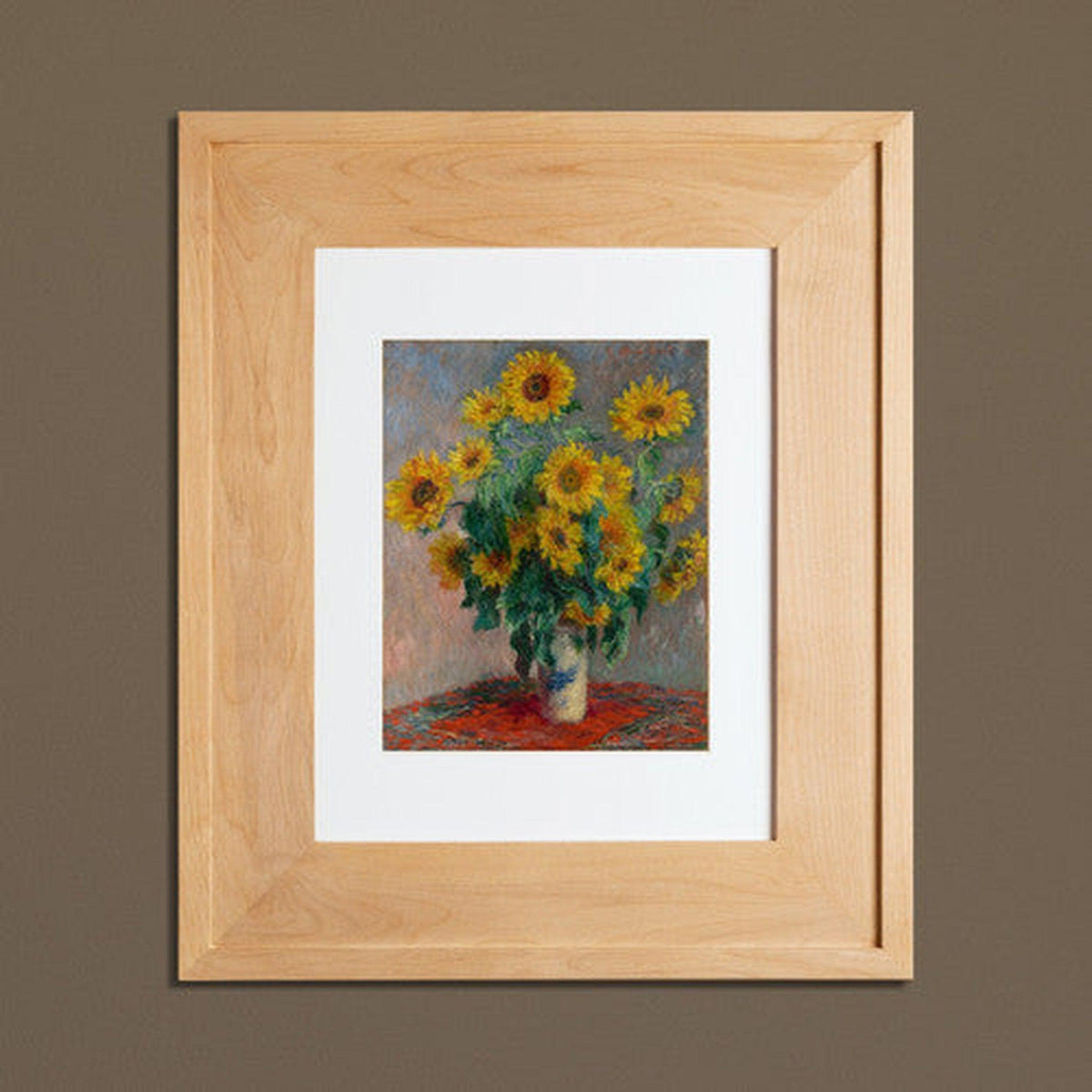 Fox Hollow Furnishings 14" x 16" Regular Unfinished Standard 4" Depth Recessed Picture Frame Medicine Cabinet With Ivory 8" x 10" Matting