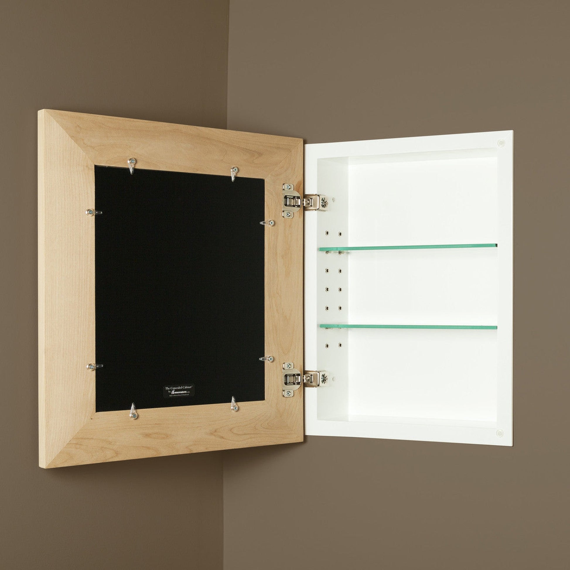 Fox Hollow Furnishings 14" x 16" Regular Unfinished Standard 4" Depth Recessed Picture Frame Medicine Cabinet With Mirror