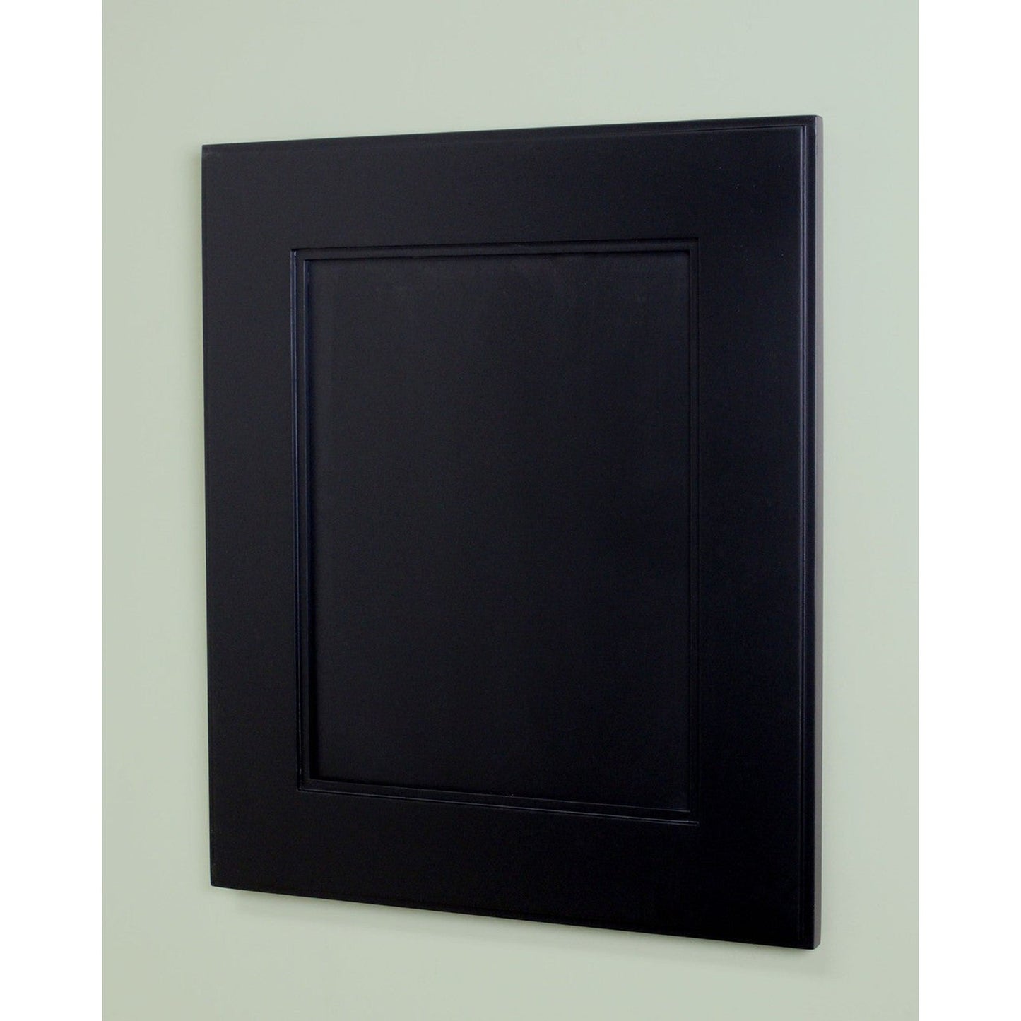 Fox Hollow Furnishings 14" x 18" Black Shaker Style Special 3" Depth White Interior Recessed Medicine Cabinet