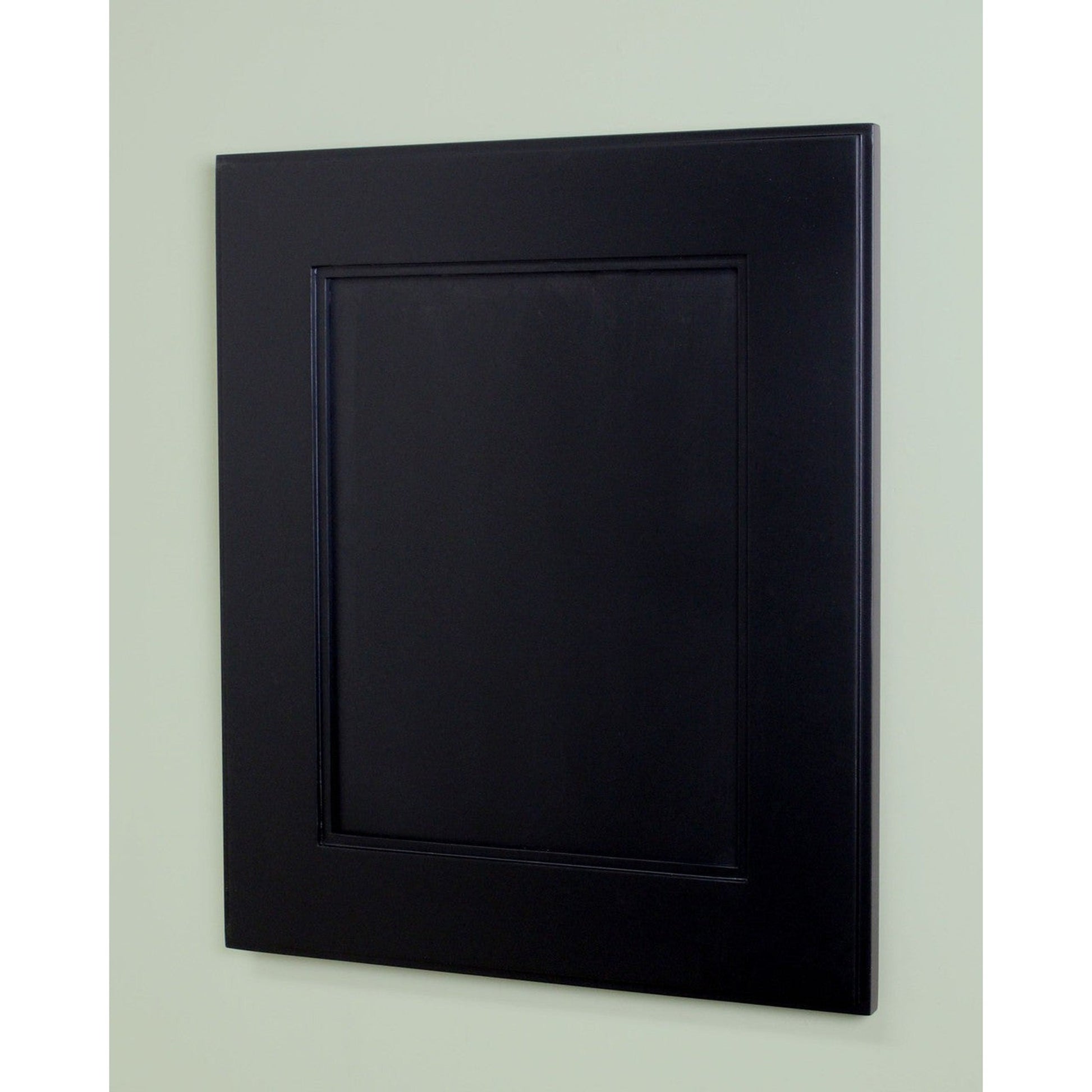 Fox Hollow Furnishings 14" x 18" Black Shaker Style Special 6" Depth White Interior Recessed Medicine Cabinet