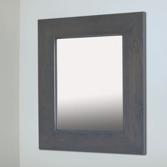 Fox Hollow Furnishings 14" x 18" Gray Standard 4" Depth White Interior Mirrored Medicine Cabinet