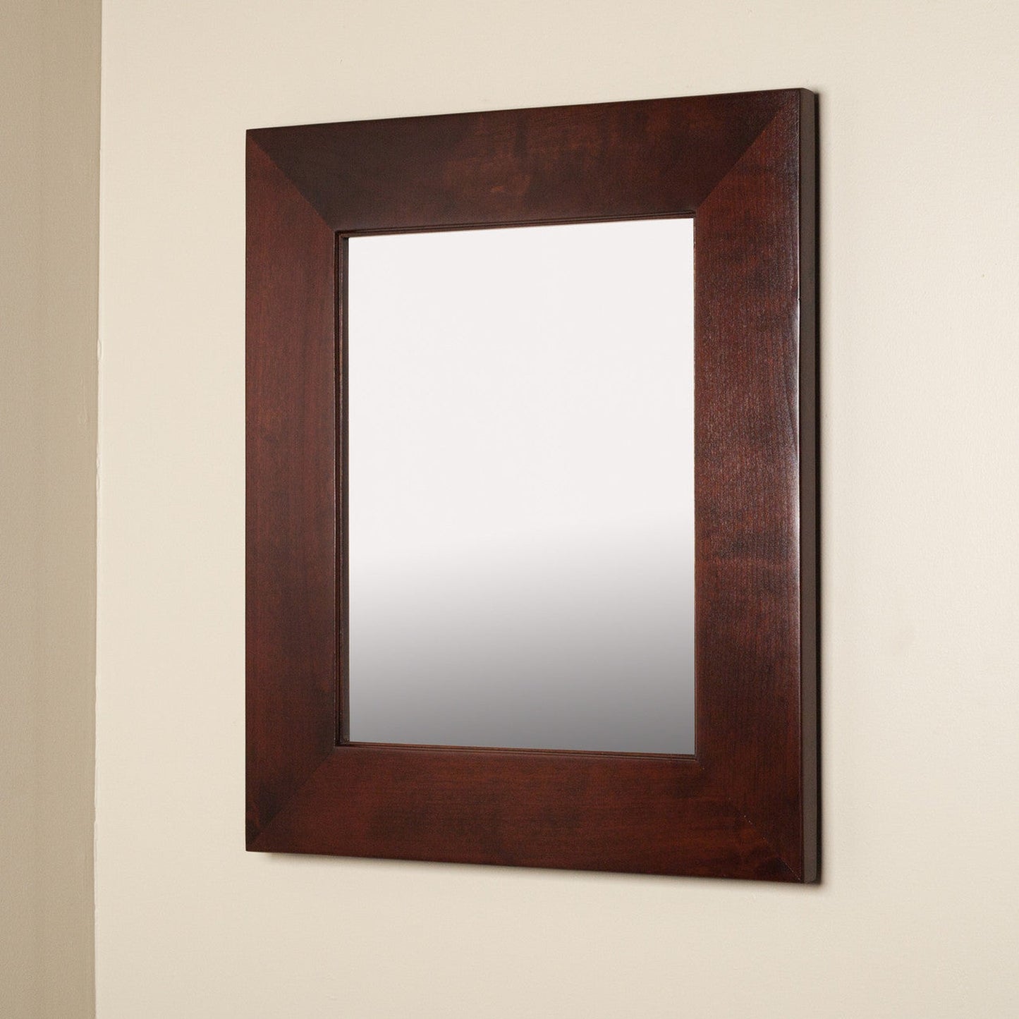 Fox Hollow Furnishings 14" x 18" Large Espresso Natural Interior Recessed Picture Frame Medicine Cabinet With Mirror