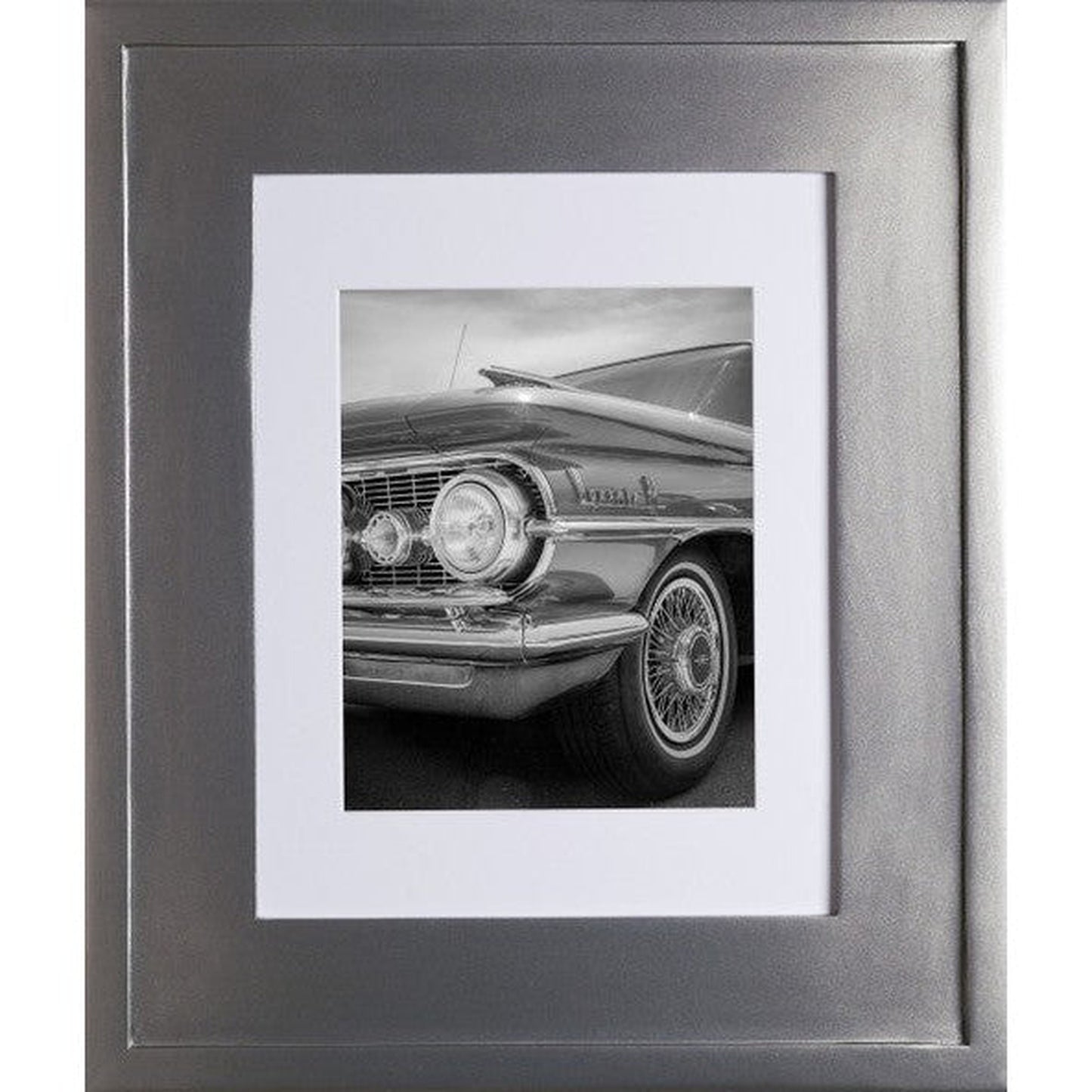 Fox Hollow Furnishings 14" x 18" Large Silver Special 3" Depth Recessed Picture Frame Medicine Cabinet With Ivory Matting