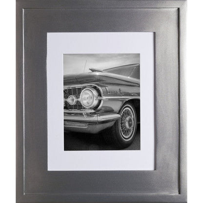 Fox Hollow Furnishings 14" x 18" Large Silver Special 3" Depth Recessed Picture Frame Medicine Cabinet With Mirror and Ivory Matting
