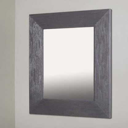 Fox Hollow Furnishings 14" x 18" Rustic Gray Standard 4" Depth Natural Interior Mirrored Medicine Cabinet