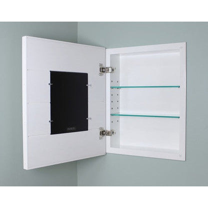 Fox Hollow Furnishings 14" x 18" Seabreeze White Special 3" Depth White Interior Mirrored Medicine Cabinet